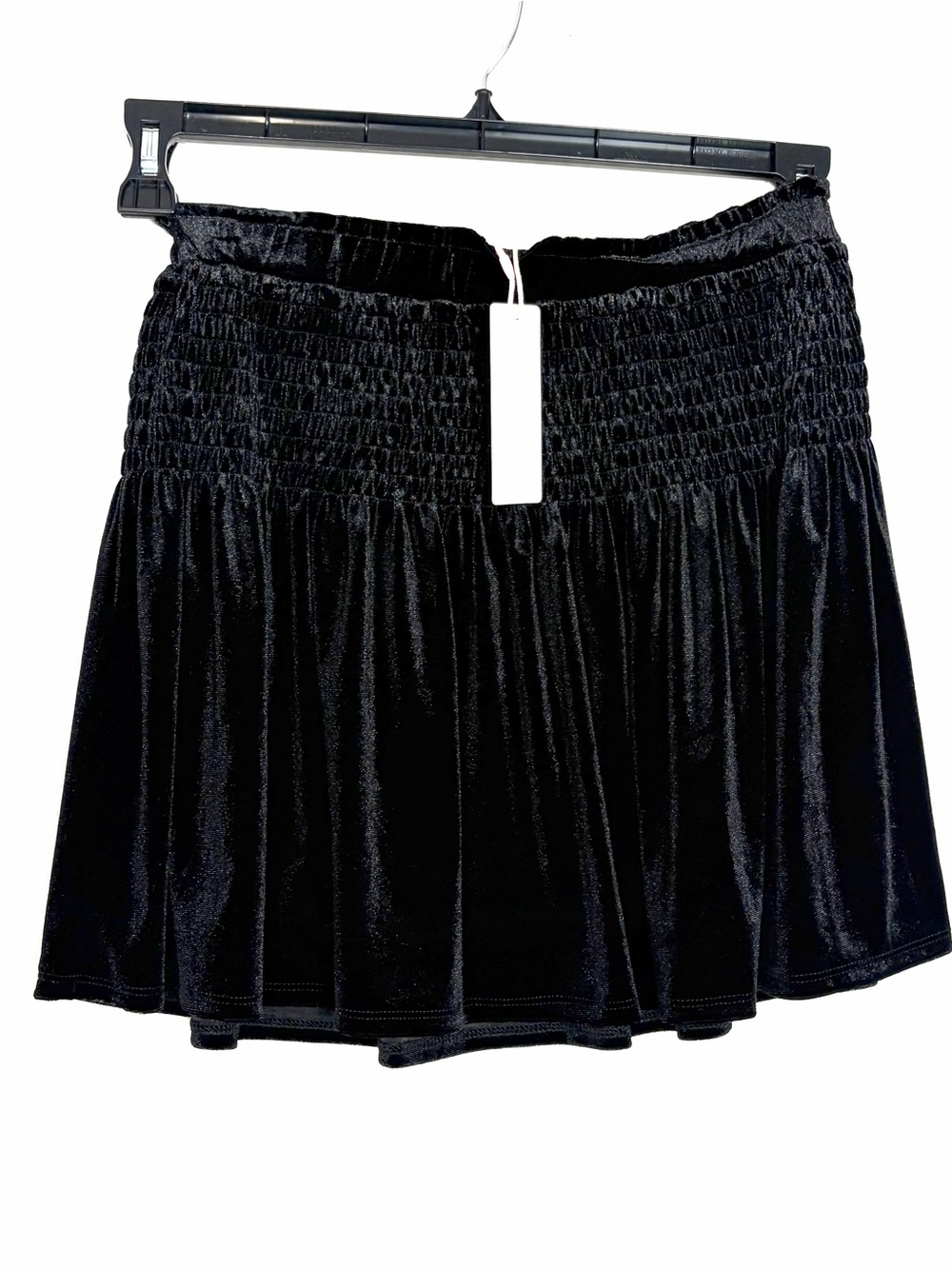 NEW GB Girls Smocked Black Velvet Waist Skirt L (12-14) Holiday Dressy Party